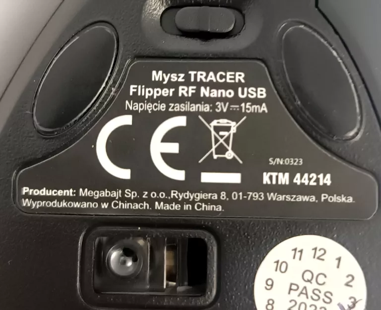 MYSZ OPTYCZNA BEZPRZEWODOWA TRACER FLIPPER RF NANO USB + PUDEŁKO