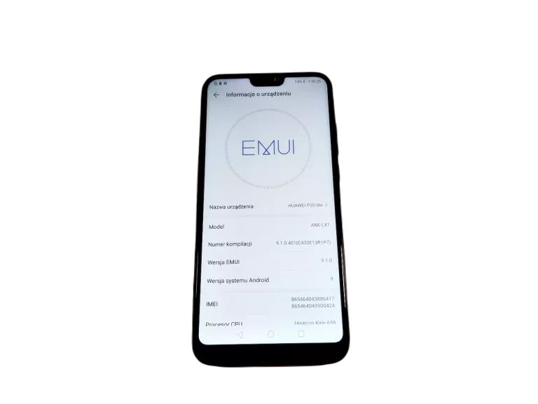 SMARTFON HUAWEI P20 LITE ANE-LX1 CZARNY 4 GB / 64 GB DUAL SIM