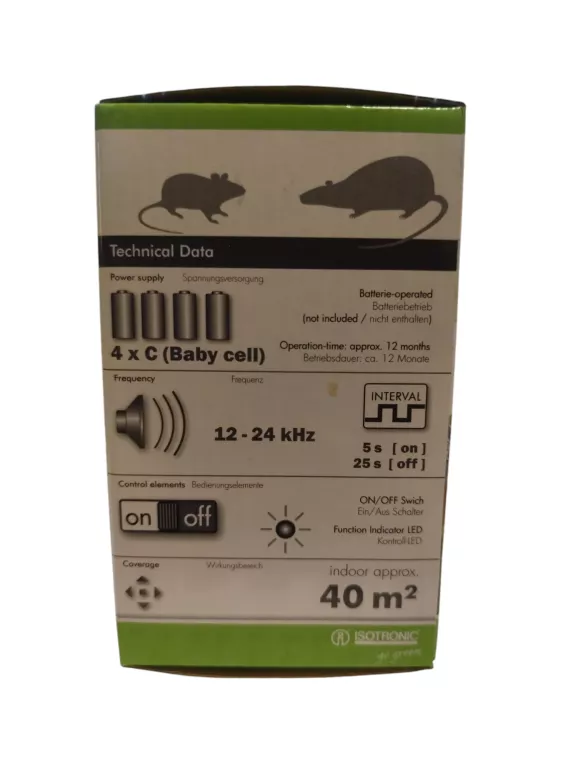ULTRADŹWIĘKOWY ODSTRASZACZ MYSZY ISOTRONIC GO GREEN 2 SZT. MOBILE