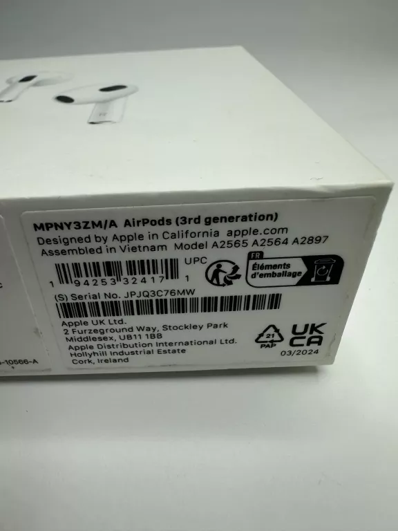 SŁUCHAWKI APPLE AIRPODS 3-GEN ŁADNY STAN!