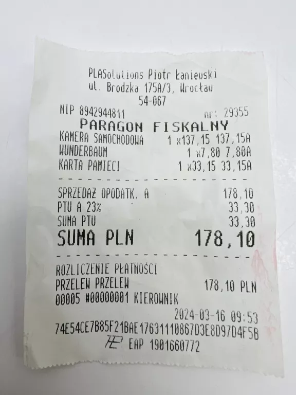 KAMERA SAMOCHODOWA ONDRA 985PRO PUDEŁKO FOLIA KARTA PAMIĘCI !!!