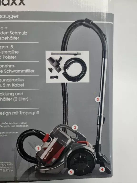 ODKURZACZ CLEANMAXX MULTI-CYKLON 800W BEZWORKOWY