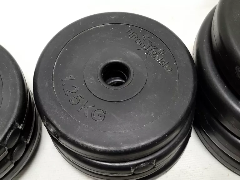 ZESTAW DO ĆWICZEŃ (2X GRYF, 8X1,25KG, 4X2,5KG, 4X NAKRĘTKA, GUMA)