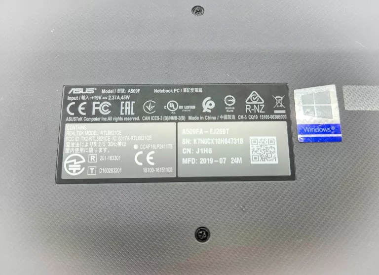 LAPTOP ASUS VIVOBOOK A509FA I5-8265U