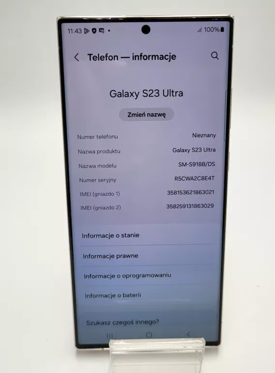 TELEFON SAMSUNG GALAXY S23 ULTRA 12 GB / 512 GB 5G KREMOWY ZADBANY