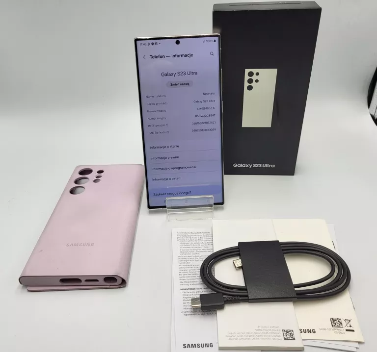 TELEFON SAMSUNG GALAXY S23 ULTRA 12 GB / 512 GB 5G KREMOWY ZADBANY