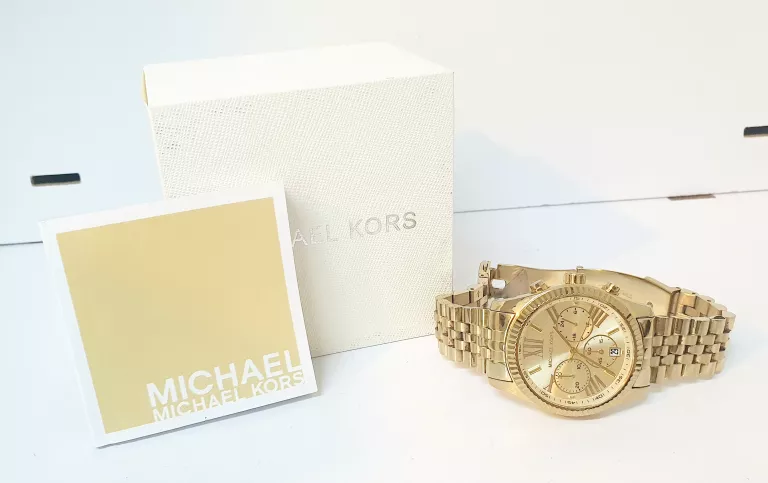 ZEGAREK MICHAEL KORS LEXINGTON MK-5556 ZŁOTY KOMPLET