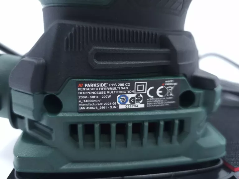 SZLIFIERKA PENTAGONALNA PARKSIDE PPS 200 C2, 200 W JAK NOWA
