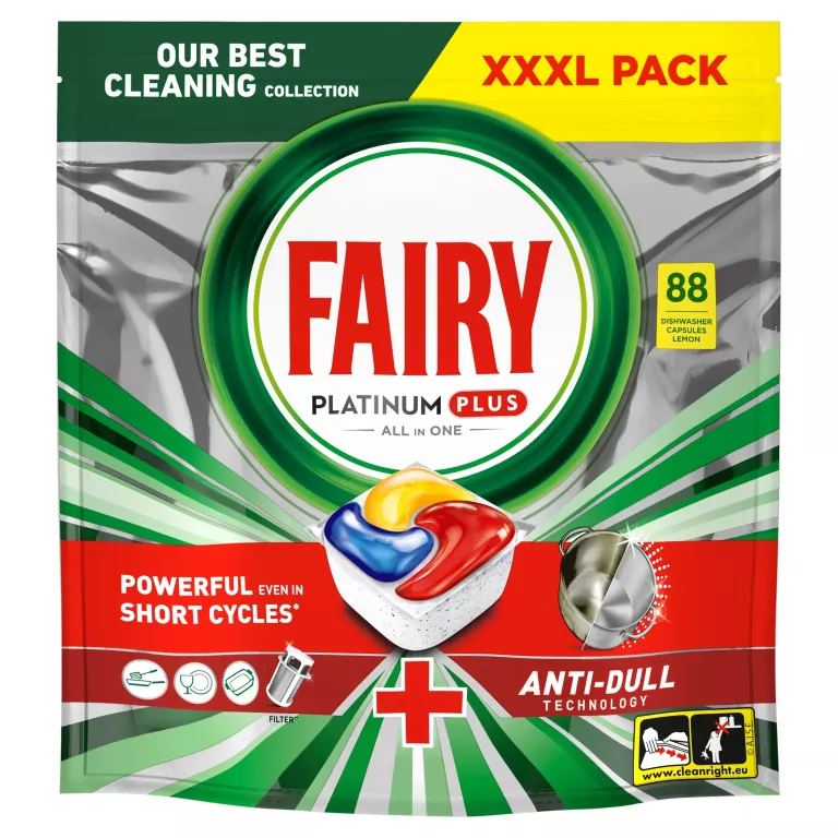 KAPSUŁKI DO ZMYWARKI FAIRY PLATINUM PLUS ALL IN ONE ANTI-DULL LEMON 88