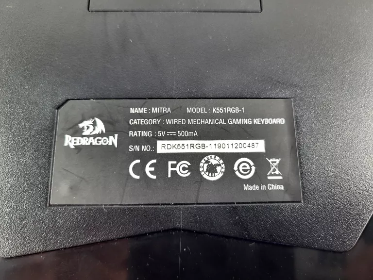 KLAWIATURA REDRAGON MITRA K551RGB-1 PRZEWODOWA