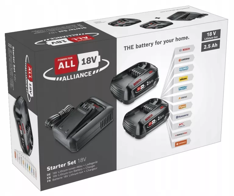 AKUMULATORY Z ŁADOWARKĄ STARTER SET BOSCH POWER 4 ALL