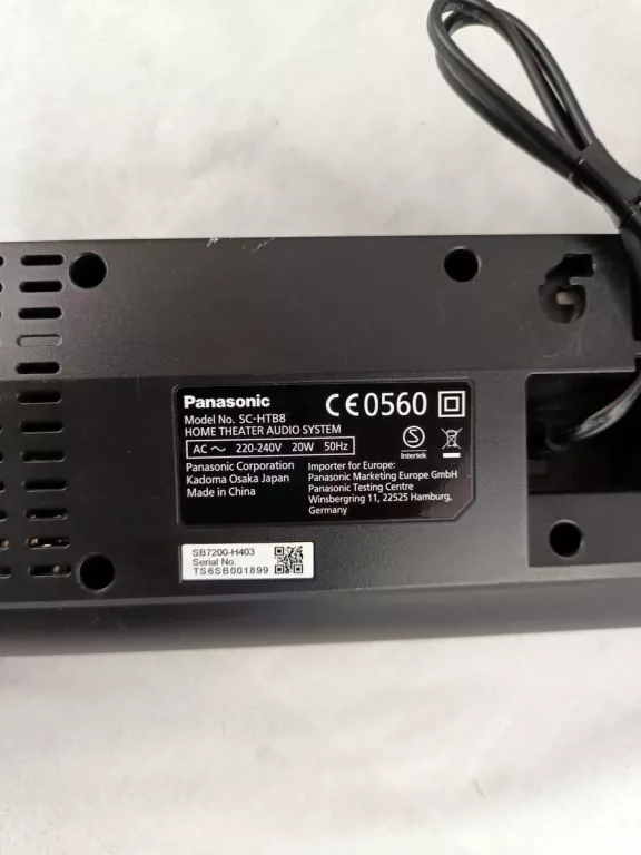 GŁOŚNIK SOUNDBAR PANASONIC SC-HTB8 80W 2.0