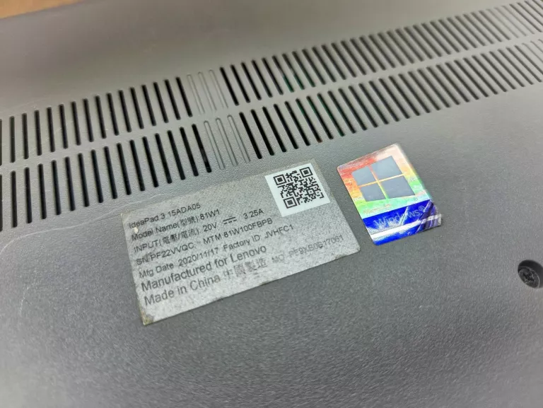 LAPTOP LENOVO IDEAPAD 3 15ADA05 81W1