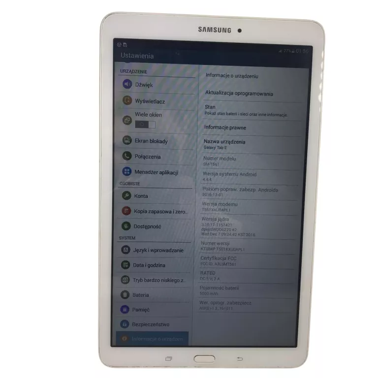 TABLET SAMSUNG GALAXY TAB E SM-T561 9,6'' 1,5/8GB