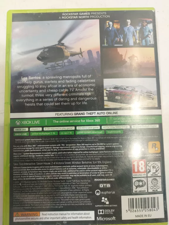 GRA GTA V XBOX 360