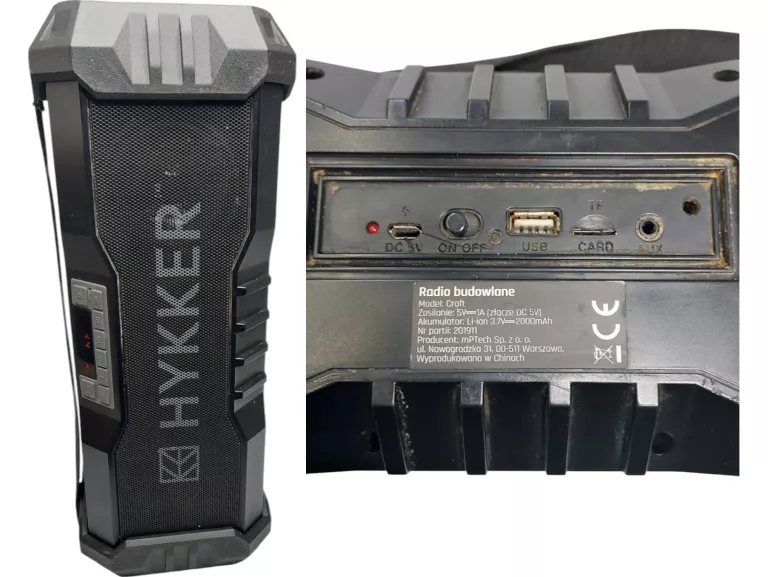GŁOŚNIK BUDOWLANY HYKKER CRAFT BT USB
