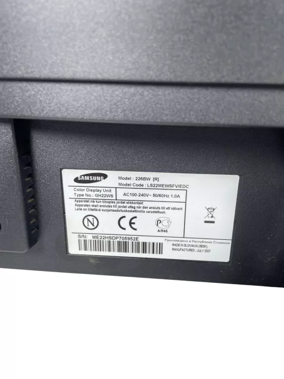 MONITOR SAMSUNG 226BW LS22MEWSFV/EDC 22''