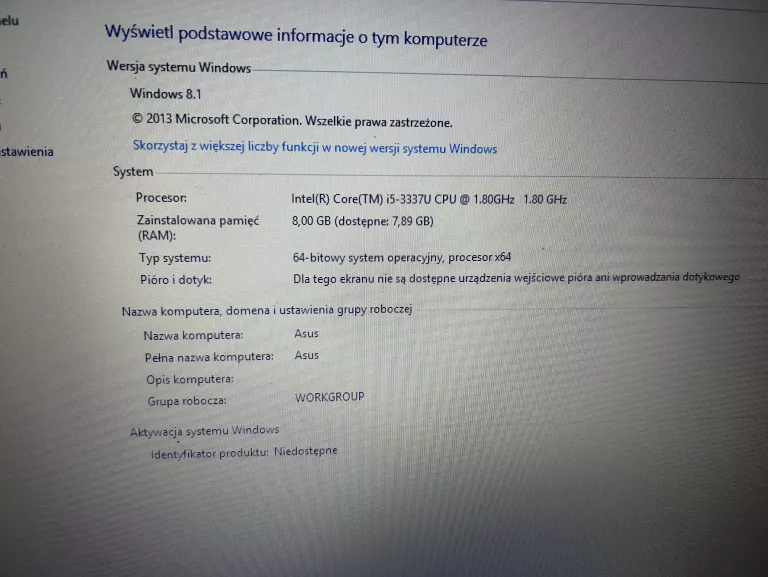 LAPTOP ASUS X550C 4/512GB/WIN8/I5 ŁAD