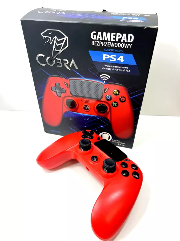 PAD PS4 COBRA QSP408 CZERWONY / PUDEŁKO