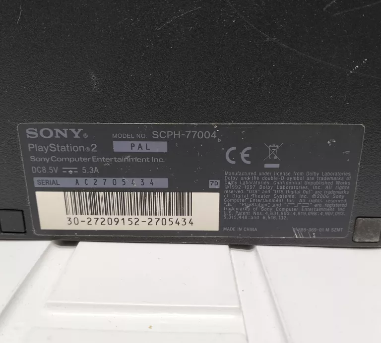 KONSOLA SONY PLAYSTATION 2 SCPH-77004 + ZASILACZ + PAD