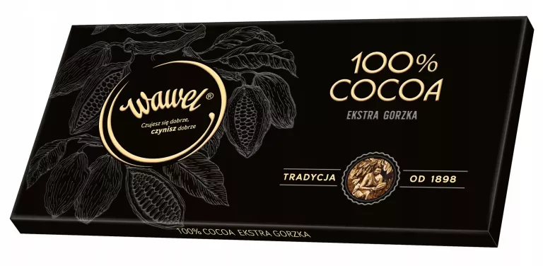 CZEKOLADA GORZKA PREMIUM 100% COCOA 80G WAWEL