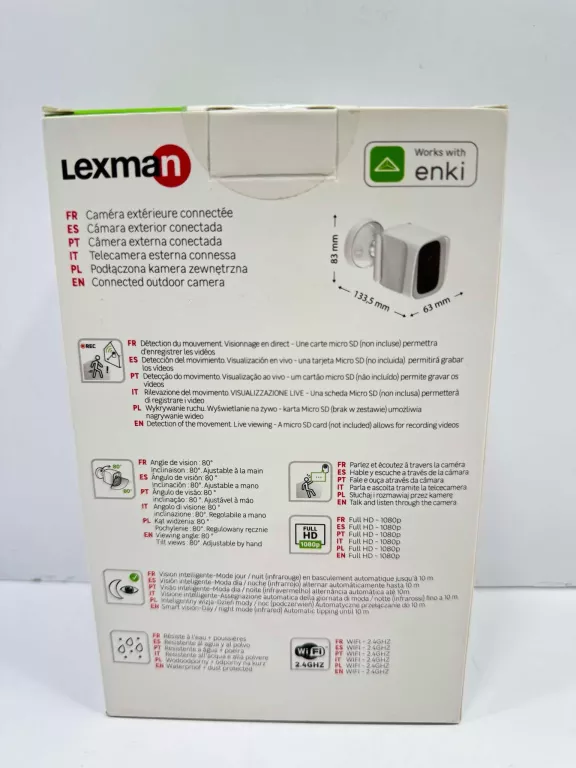 KAMERA DO WIDEOMONITORINGU ZEWNĘTRZNA WIFI LEXCAM-FE01 ENKI LEXMAN