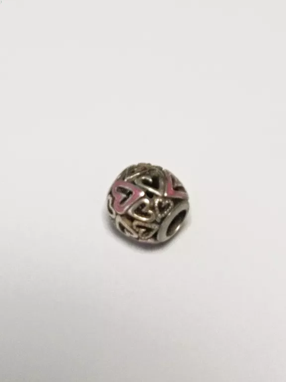 PANDORA PINK OPENWORK FREEHAND HEART CHARM