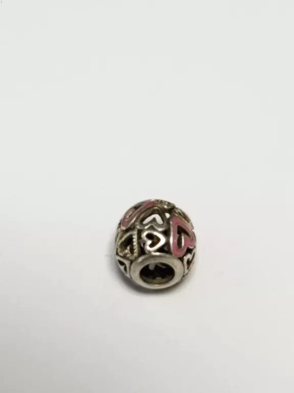 PANDORA PINK OPENWORK FREEHAND HEART CHARM