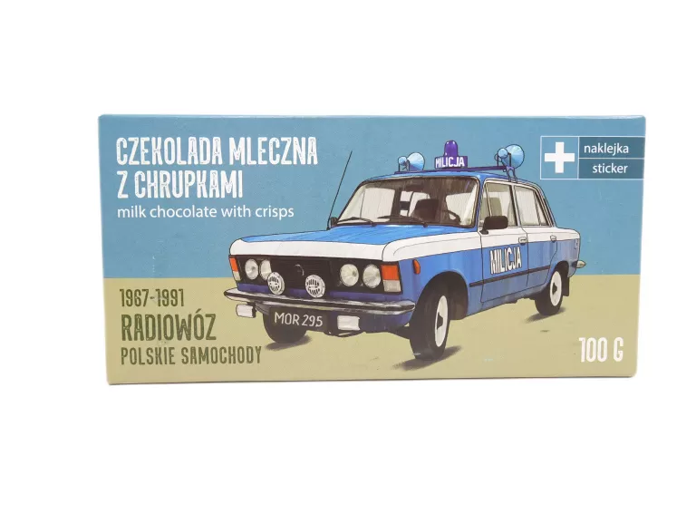 CZEKOLADA MLECZNA Z CHRUPKAMI POLSKIE SAMOCHODY 1967-1991 RADIOWÓZ