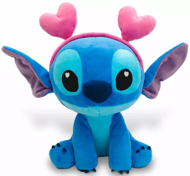 DISNEY MASKOTKA PLUSZAK STITCH PLUSZOWY Z OPASKĄ W SERCA PRZYTULANKA 25 CM