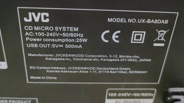 WIEZA JVC UX-BA8DAB