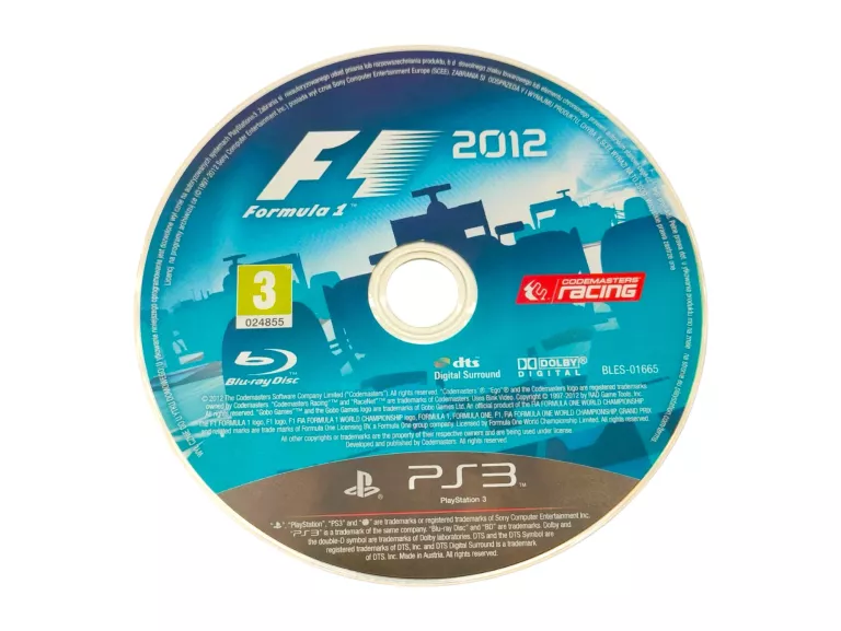 FORMULA 1 F1 2012 POLSKI DUBBING SONY PLAYSTATION 3 (PS3)