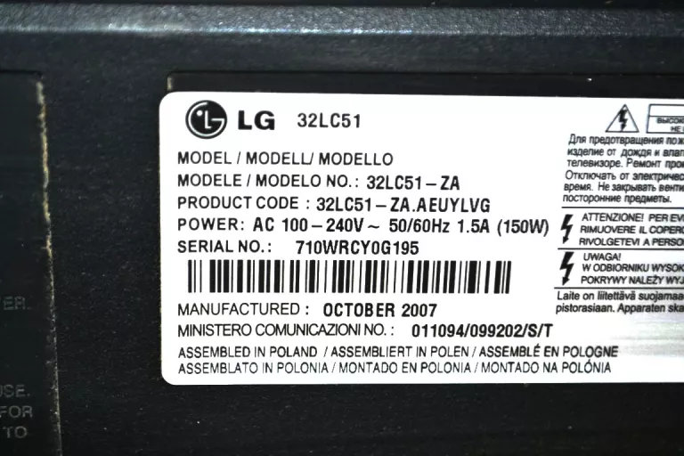 TV LG 32 CALE+PILOT