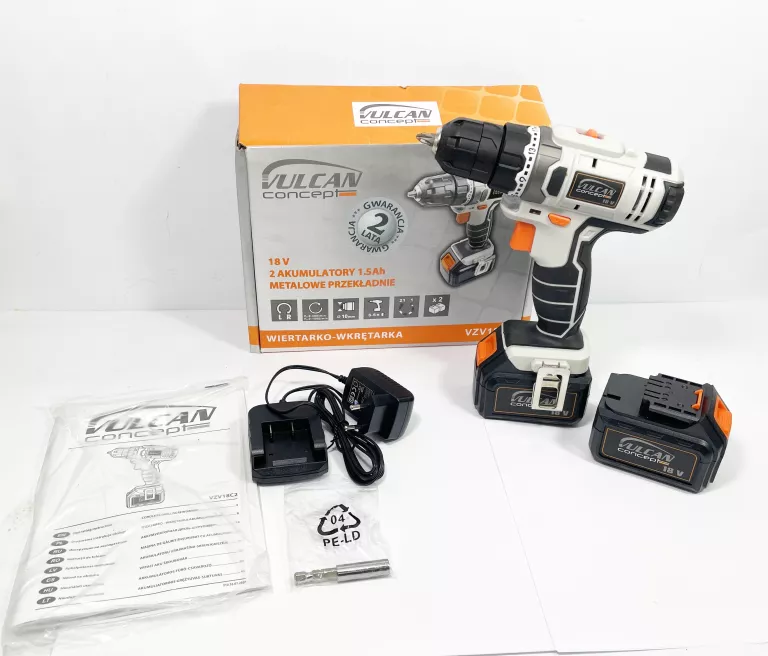 WIERTARKO-WKRĘTARKA VULCAN CONCEPT 18V + 2 AKU + ŁADOWARKA OKAZJA