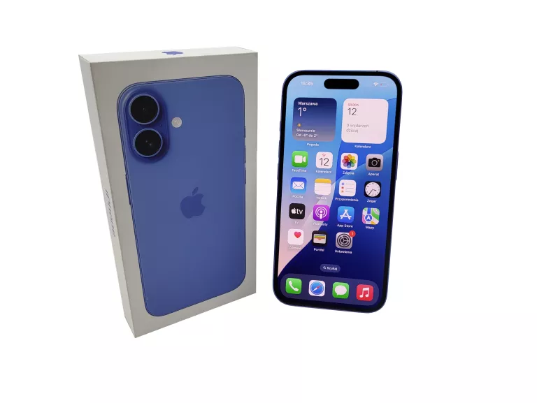 TELEFON APPLE IPHONE 16 8/128GB 6,1" BAT. 100% BLUE - JAK NOWY! NA CZĘŚCI!