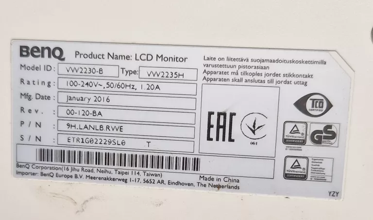MONITOR BENQ VW2230-B