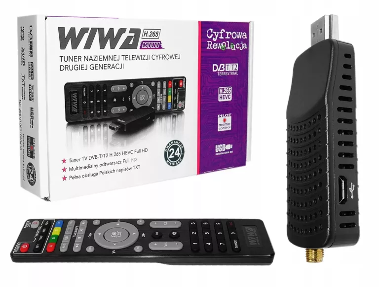 DEKODER TUNER WIWA TV NAZIEMNEJ DVB-T2 HEVEC MINI
