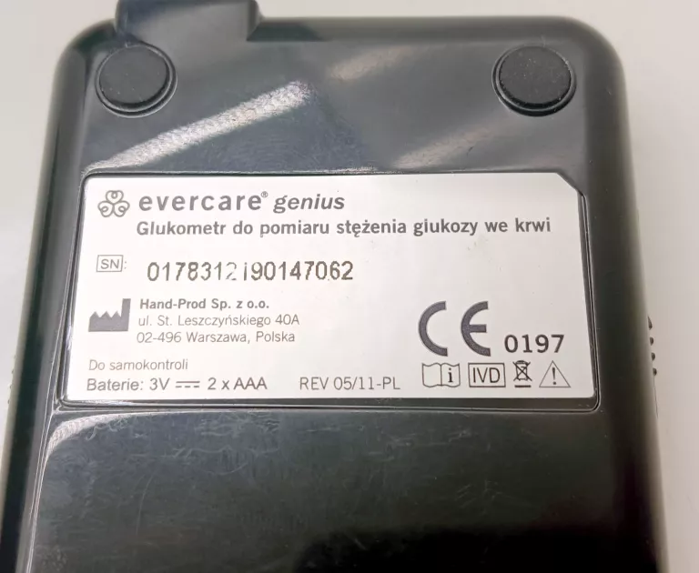 GLUKOMETR EVERCARE GENIUS PUDEŁKO