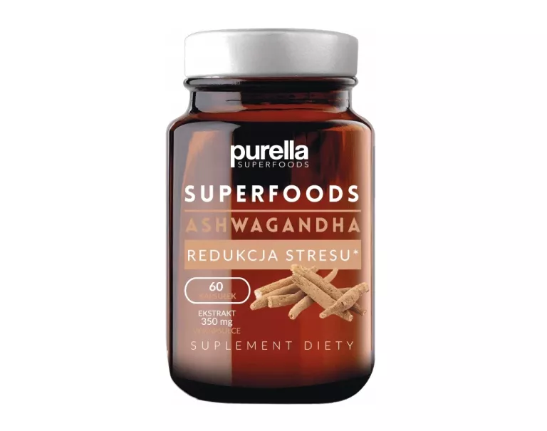 PURELLA SUPERFOODS ASHWAGANDHA REDUKCJA STRESU 60 KAPSUŁEK