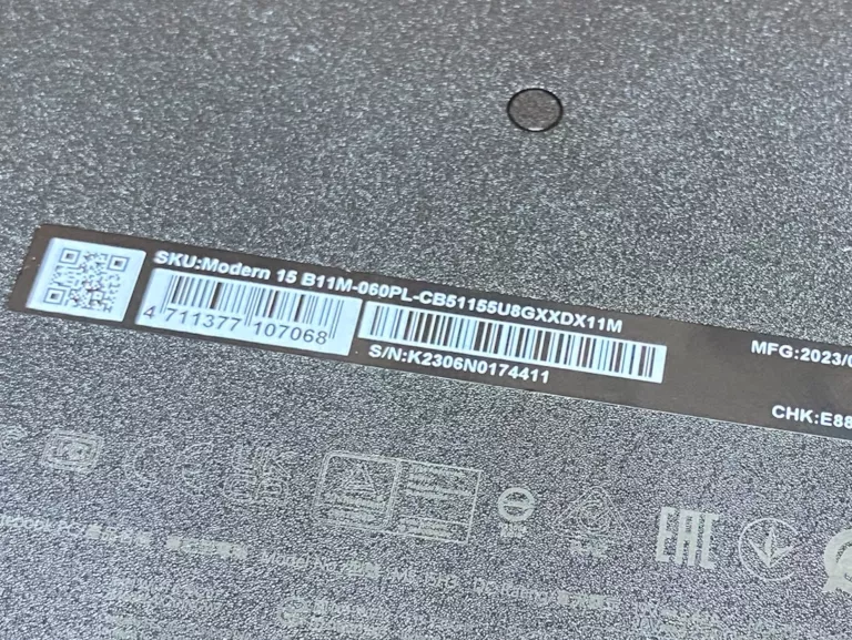 LAPTOP MSI MODERN 15 8GB / I5 / 512GB / GWARANCJA DO 11/2026