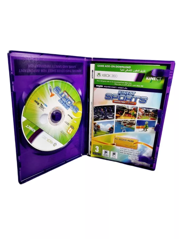 KINECT SENSOR RUCHU XBOX 360 Z GRĄ KINECT SPORTS ULTIMATE COLLECTION ZESTA