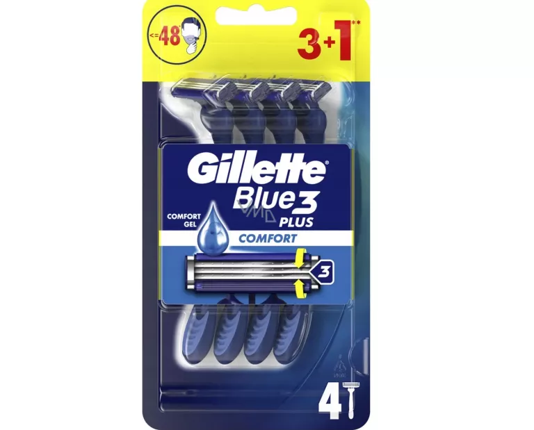 GILLETTE BLUE 3 COMFORT MASZYNKI JEDNORAZOWE 3 + 1 GRATIS