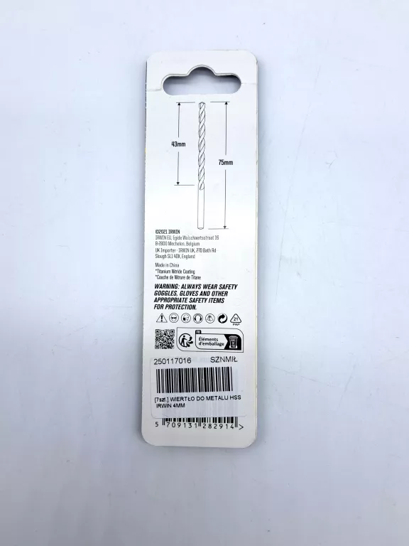 WIERTŁO DO METALU HSS IRWIN 4MM