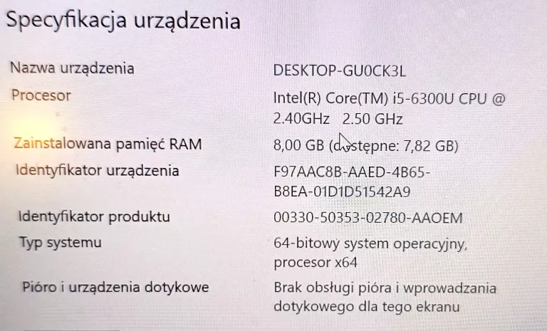 LAPTOP LENOVO THINKPAD T460S I5-6300U 8GB 256SSD W10 PRO