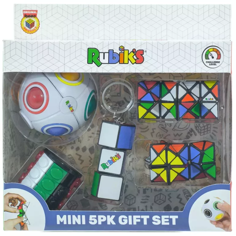 RUBIKA MINI 5 PACK IDEALNY NA URODZINY, ŚWIĄTECZNA KOSTKA/PUZZLE TWIST