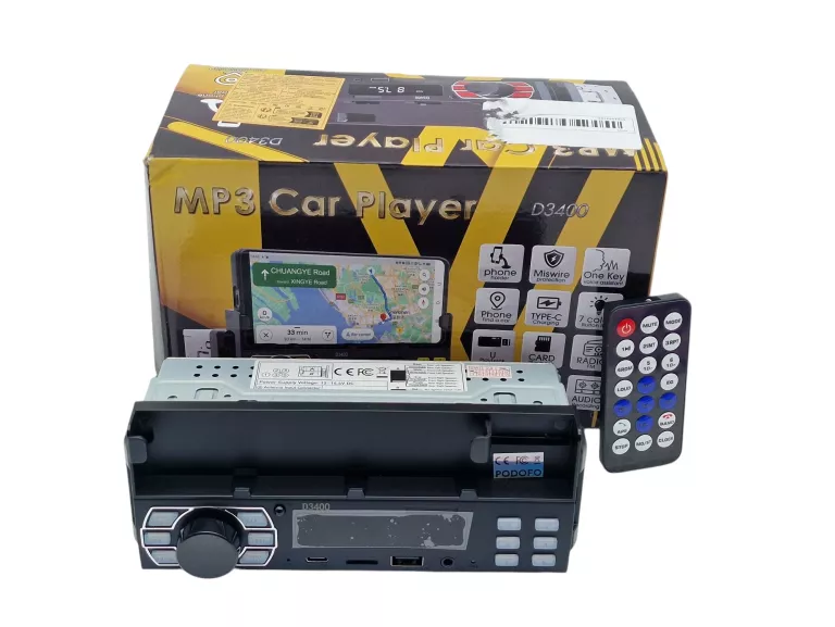 RADIO SAMOCHODOWE Z MIEJSCEM NA SMARTFON BLUETOOTH USB AUX RCA MP3 32GB
