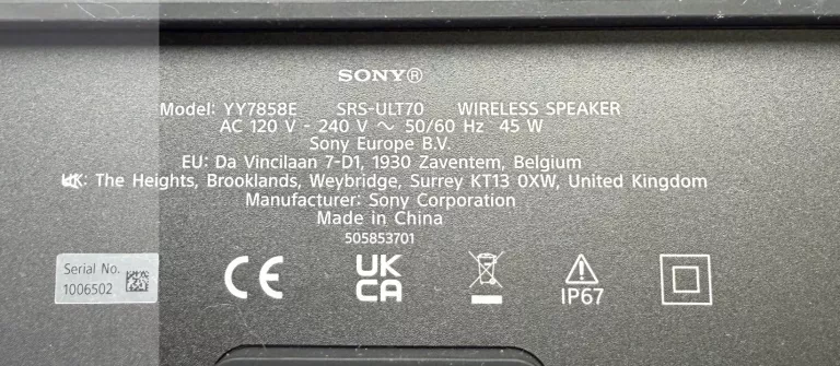 GLOSNIK SONY ULT FIELD 7 KOMPLET
