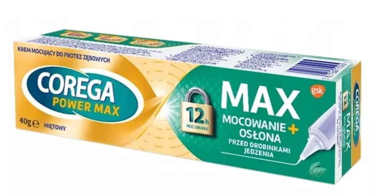 COREGA POWER MAX MOCOWANIE + OSŁONA, KREM MOCUJĄCY DO PROTEZ ZĘBOWYCH, MIĘ