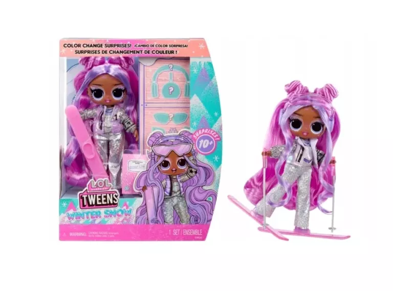 L.O.L. SURPRISE! LALKA VIOLET SNOW Z NARTAMI ZMIENIAJĄCYMI KOLOR AKCESORIA