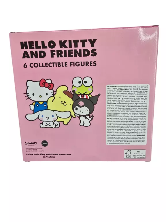 GUMOWE FIGURKI HELLO KITTY NA LICENCJI W KARTONIKU 6 SZT.